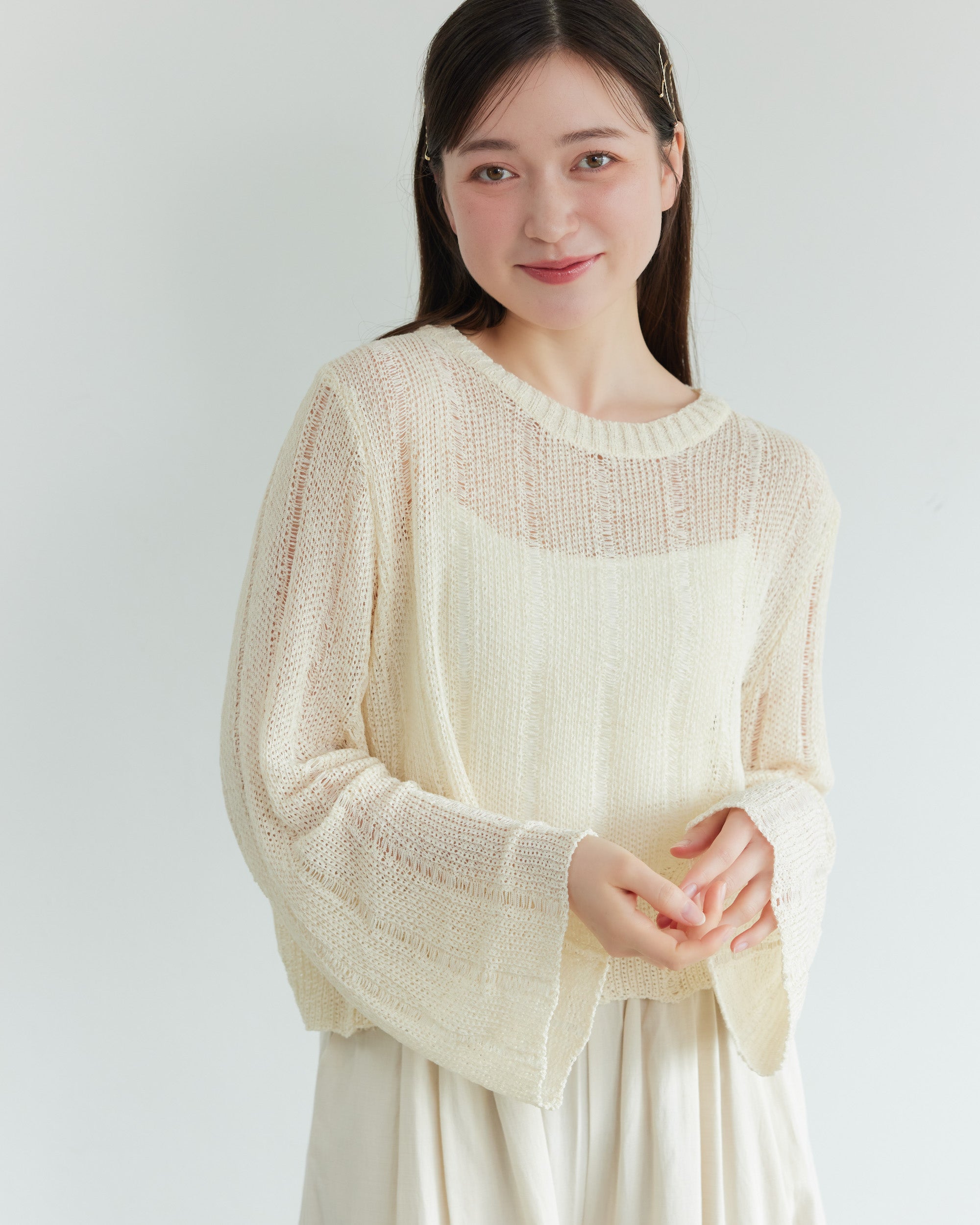 ammy select】透かしデザインフレアスリーブニット | anchic(アンシック)
