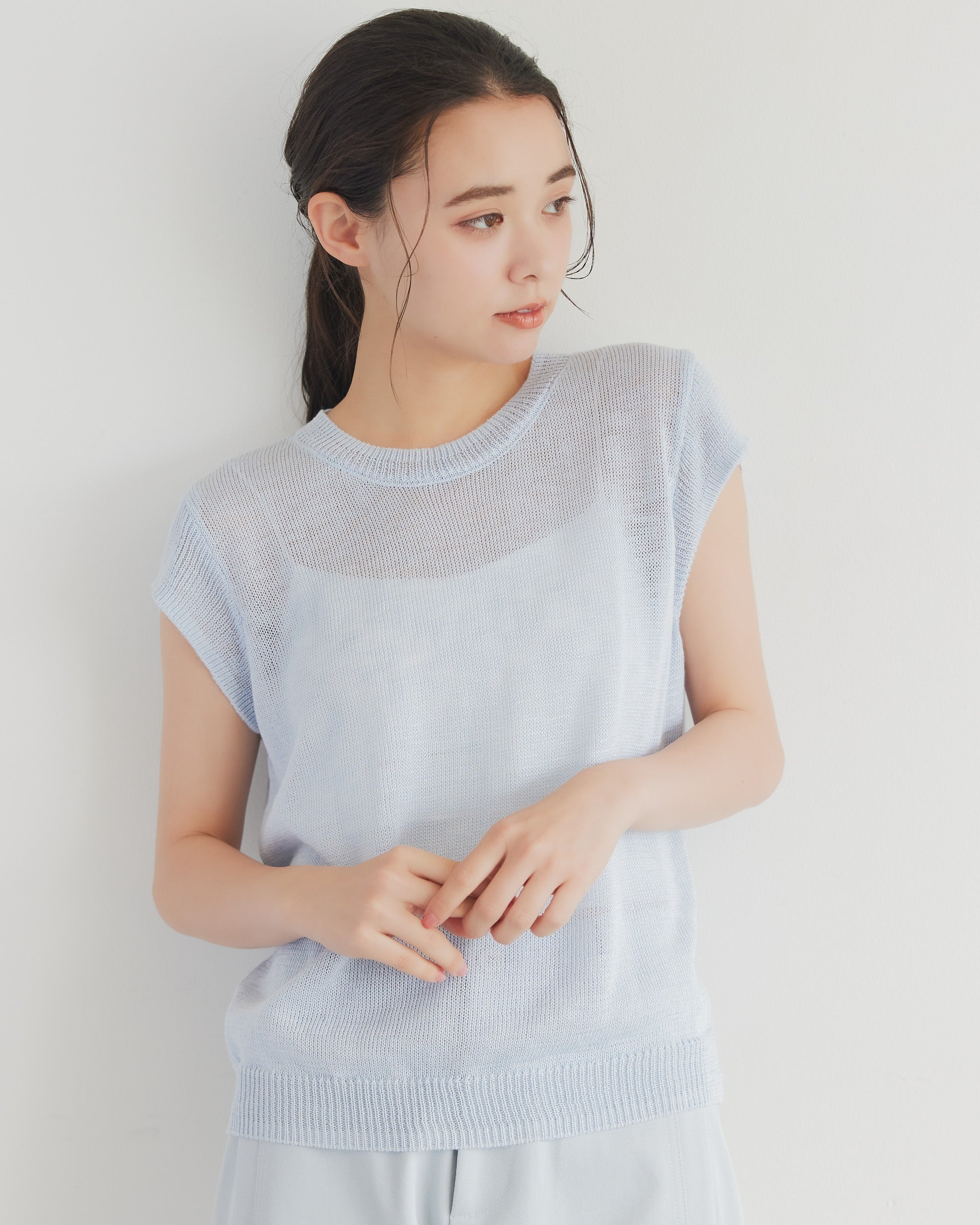 カトリーヌ・アンドレ 薄手夏物 サマーニット M フレンチスリーブサマーニット | anchic(アンシック)